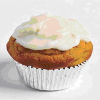Healthy Pumpkin Pie Cupcake with whipped cream on top